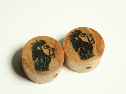 Laser Etched Guitar Knob Set: Spalted Maple (7/8 dia x 5/8 height)