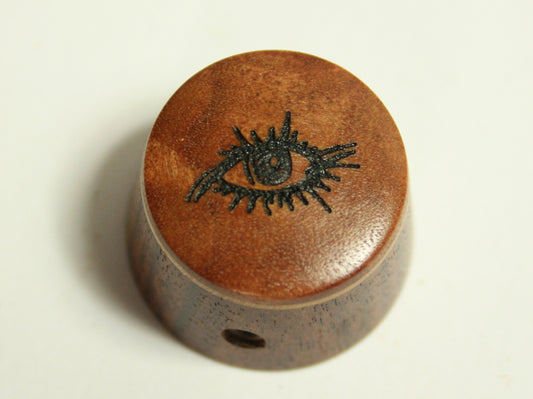 Guitar Knob: Rosewood with Laser Etched Maple and Rambutan Cap (7/8 dia x 11/16 height)