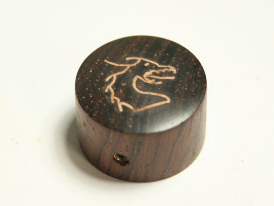 Guitar Knob: Rosewood with Dragon Engraving (7/8 dia x 5/8 height)