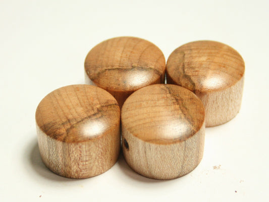 Set of 4 Spalted Maple Guitar Knobs with Rosewood Cap (13/16 dia x 11/16 height)
