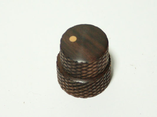 Knurled Bolivian Rosewood Concentric Stacked Guitar Knob Set 6/8mm  (13/16 dia base, 3/4 dia top)