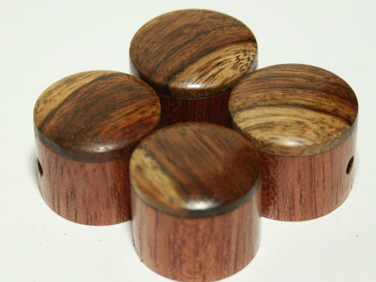 Set of 4 African Mahogany Guitar Knobs with Rosewood Cap (7/8 dia x 5/8 height)