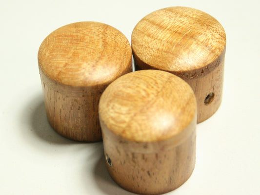 Set of 3 Rosewood Guitar Knobs with Spalted Maple Cap (13/16 dia x 11/16 height)